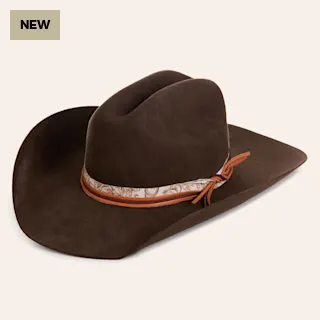 Rockin' C Women's Chocolate Standard Crown Paisley Hatband Felt Cowboy Hat